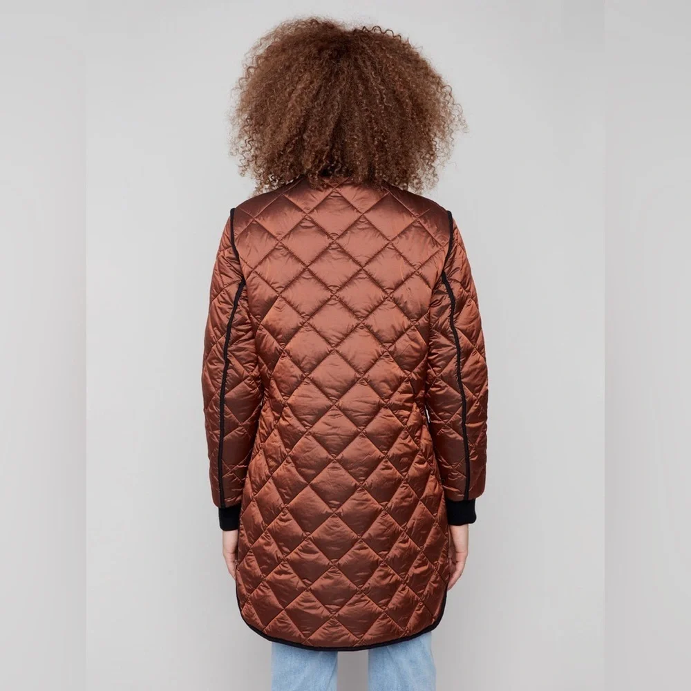 Adroit Atelier Libby Quilted Long Jacket Sepia Bronze - Picture 2 of 14